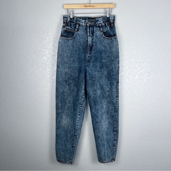 Jordache Vintage 80's Stonewash Jeans Embroidered Rose Logo High-Rise 13/14 - Picture 2 of 13